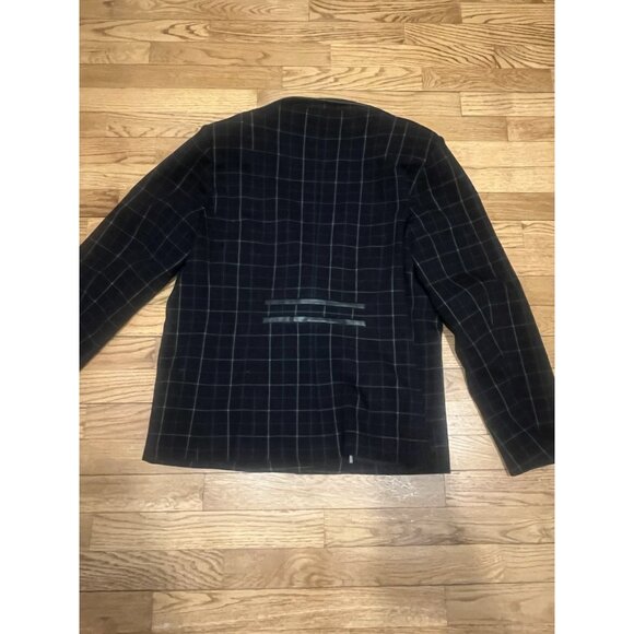 PEACE OF CLOTH Black/Blue Checkered BLAZER  -Extra Large XL - Picture 10 of 12